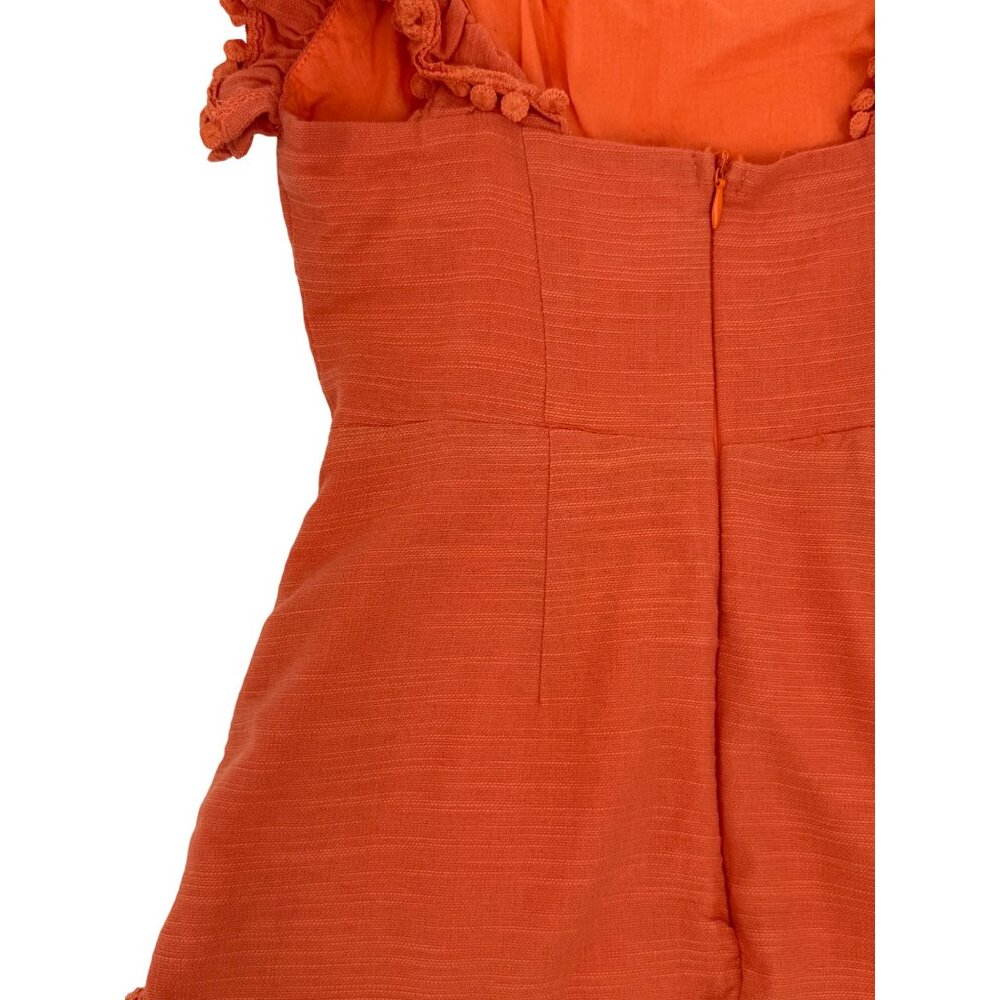 Selfie Leslie Orange Layered Crochet Ruffle Trim Cotton Mini Dress Party Dress - Picture 12 of 16